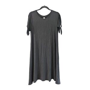 Old Navy Short Sleeve Solid Black Dress Sz Medium